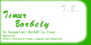 timur borbely business card